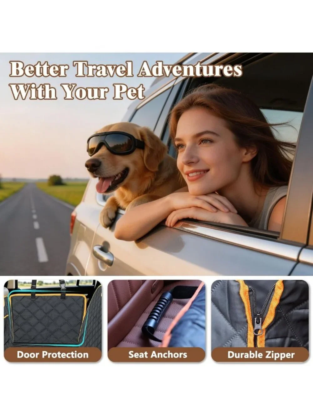 Waterproof Dog Seat Cover Hammock for Car | Nonslip, Scratch-Proof, Easy-Clean